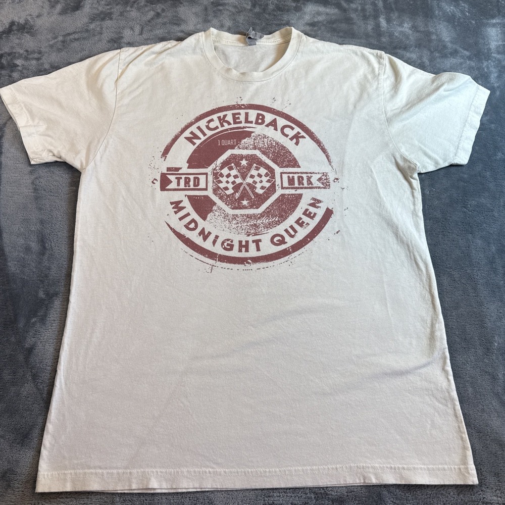 Nickelback Midnight Queen Tour 2012 Cream T-Shirt Mens Large Next Level Ivory